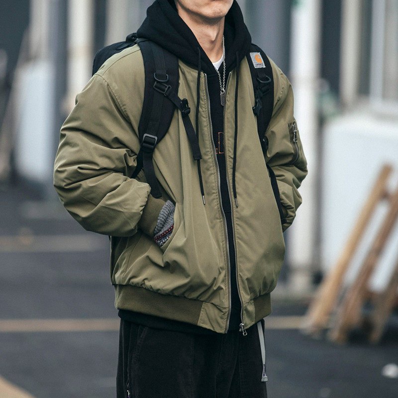 Japanese loose thickened jacket baseball suit cotton jacket men and women INS tide American flight suit jacket